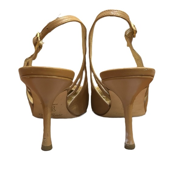 Jimmy Choo Embossed Leather Cutout Accent Slingback Pumps EU 37.5/US 7.5 Heels - Picture 8 of 10